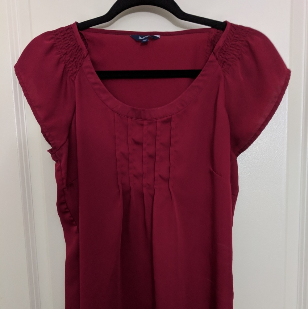 Reitman's red drape blouse size small